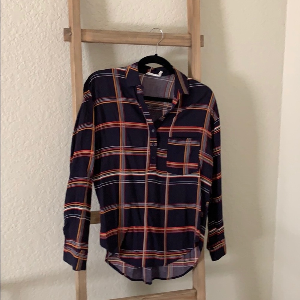 Comfy Navy Blue Rayon Blouse